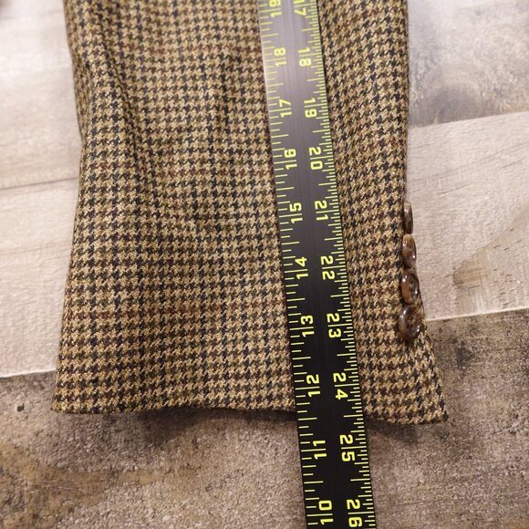 Brooks Brothers 346 Lambswool Blazer Men’s 42R Brown Houndstooth Made in Poland - Picture 7 of 13